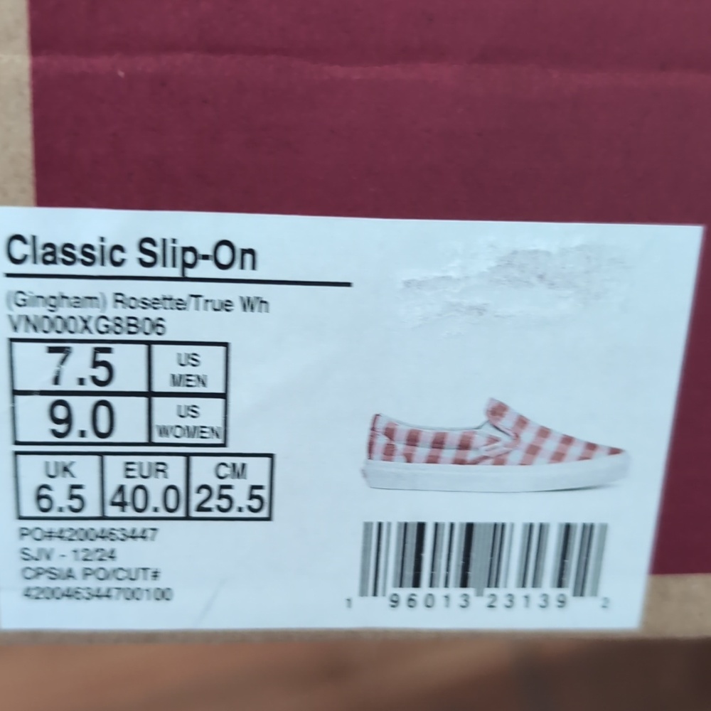 Vans Classic Slip on Rosette / True White Men's Size 7 1/2 Women's 9 Nwt - Picture 5 of 9